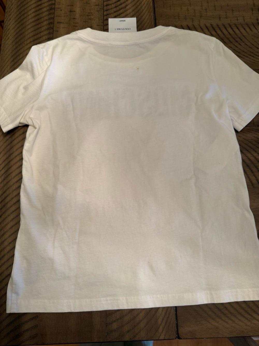 Moschino White Graphic Logo Tee with Black Print - Picture 8 of 10